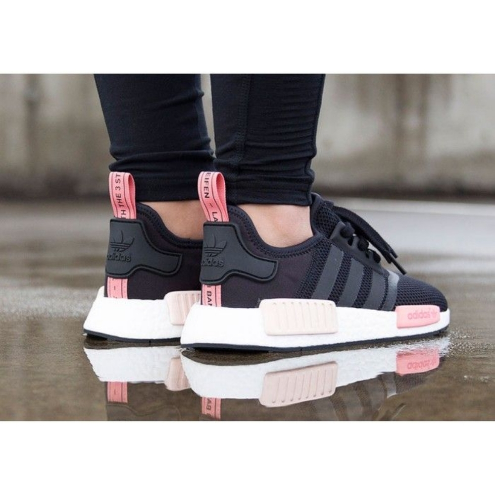 NEW Adidas NMD R1 Black Peach Pink NIB